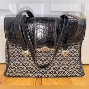 Brighton Black and Gray Heart Satchel